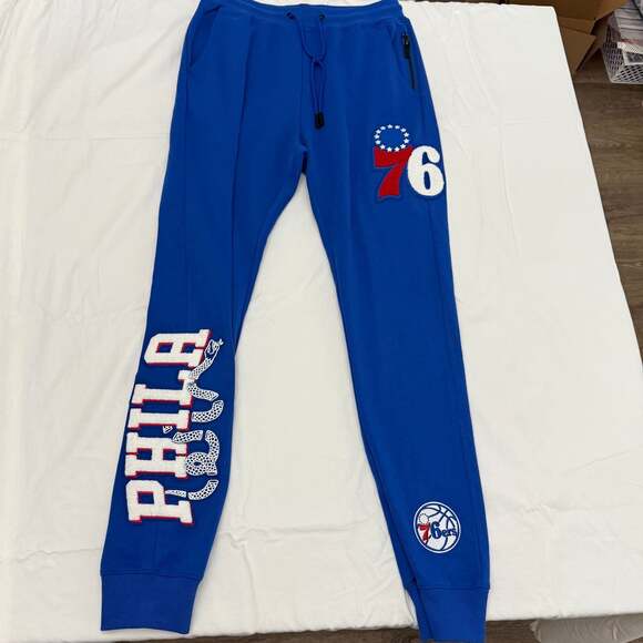 Philadelphia 76ers Size M Mens Jogger Sweatpants Sixers NBA - Embossed New - Picture 1 of 3